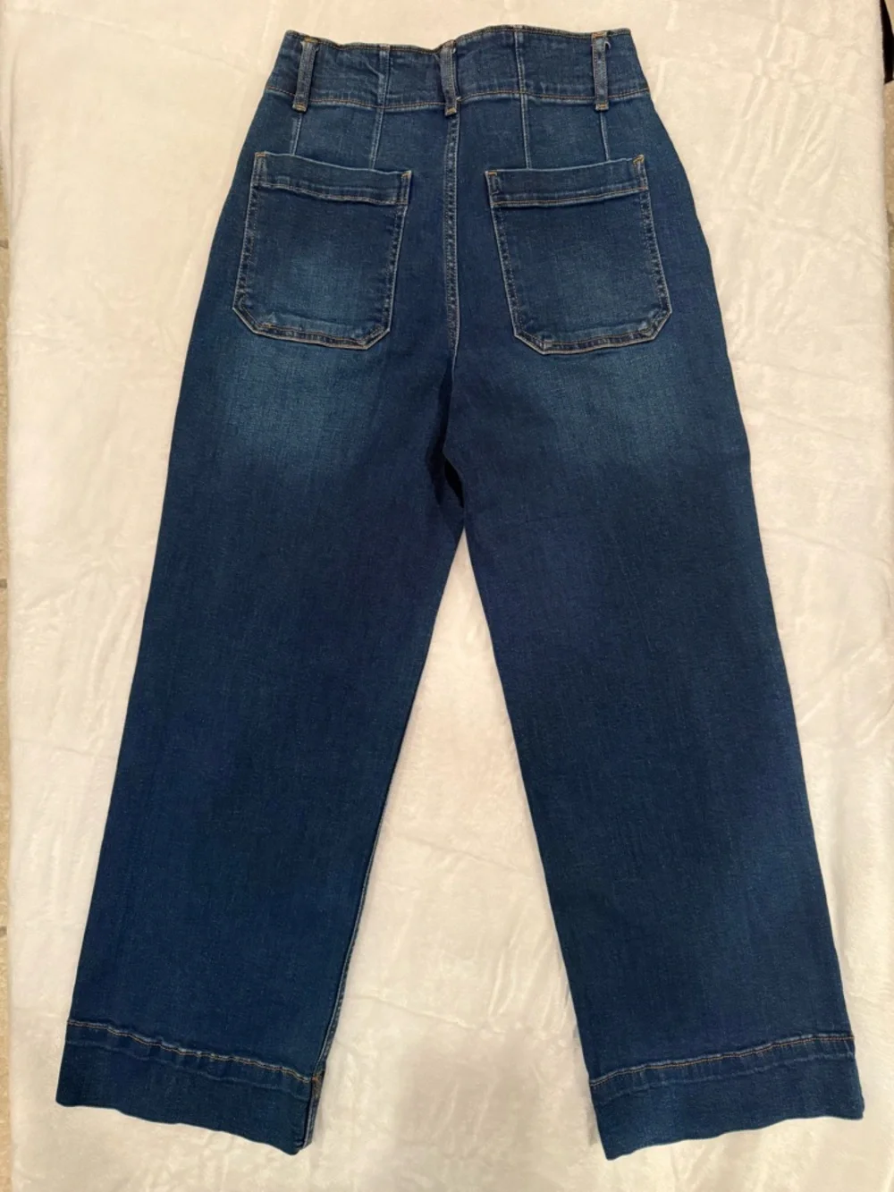 Bagatelle Wide Leg Cropped Jeans Dark Wash - Picture 3 of 5